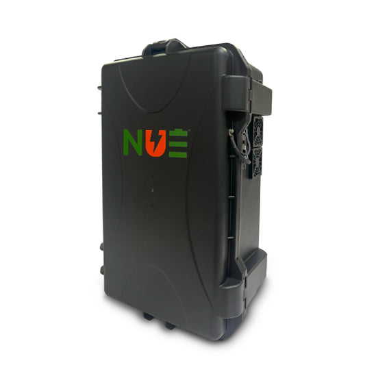 Black portable power station with NUE logo